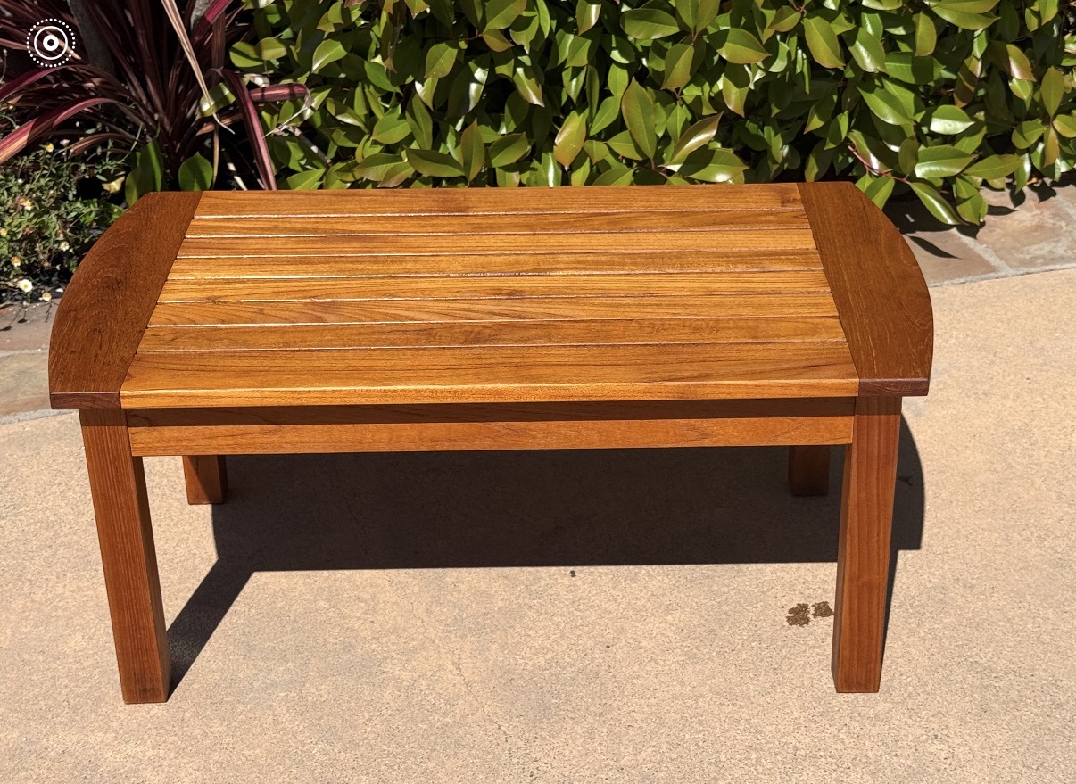 Teak bench after